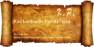 Kaltenbach Petúnia névjegykártya